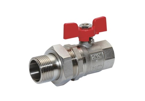 6737203 ZAWÓR KULOWY WODNY 1", Z PÓŁŚRUBUNKIEM, UCHWYT MOTYLKOWY TYCNER