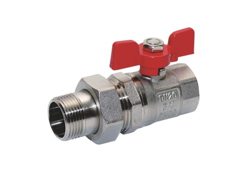 Zawór Kulowy Wodny 3/4", Z Półśrubunkiem, Uchwyt Motylkowy Tycner