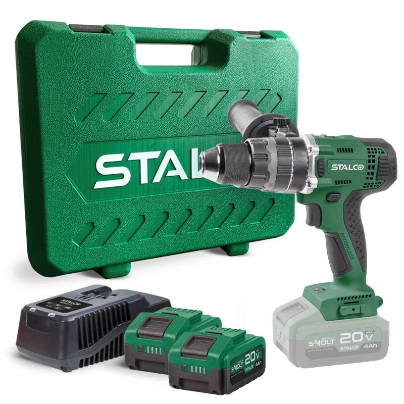 zestaw Wiertarko-wkrętarka udarowa IDS20-75BL 2x 4Ah 20V S-Volt Stalco S-97314.webp