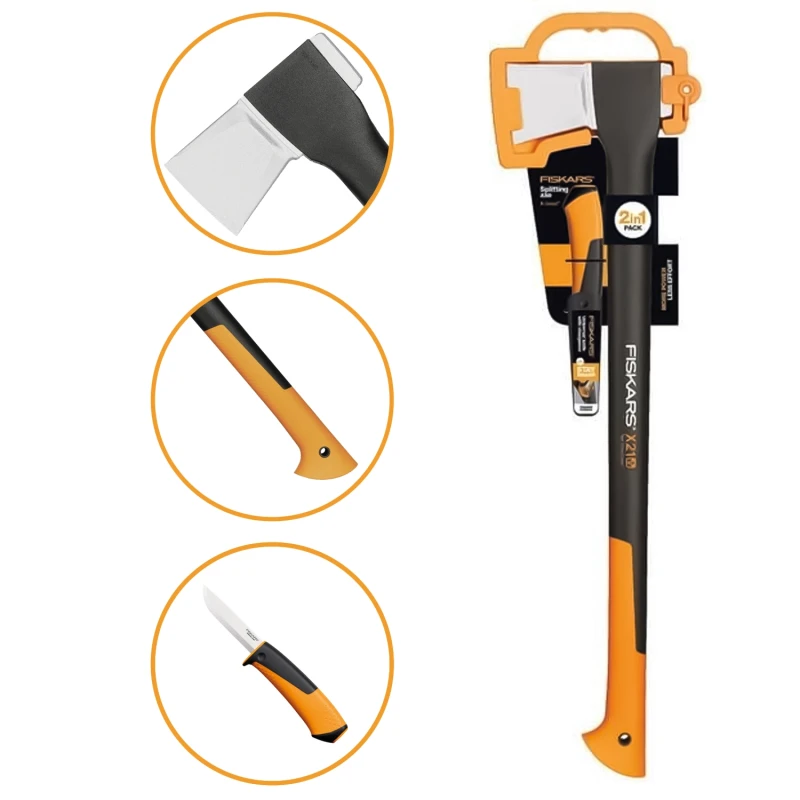 Siekiera Rozłupująca Fiskars X21 + Nóż.webp
