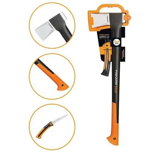 Siekiera Rozłupująca Fiskars X25-Xl + Piła Sw73.webp