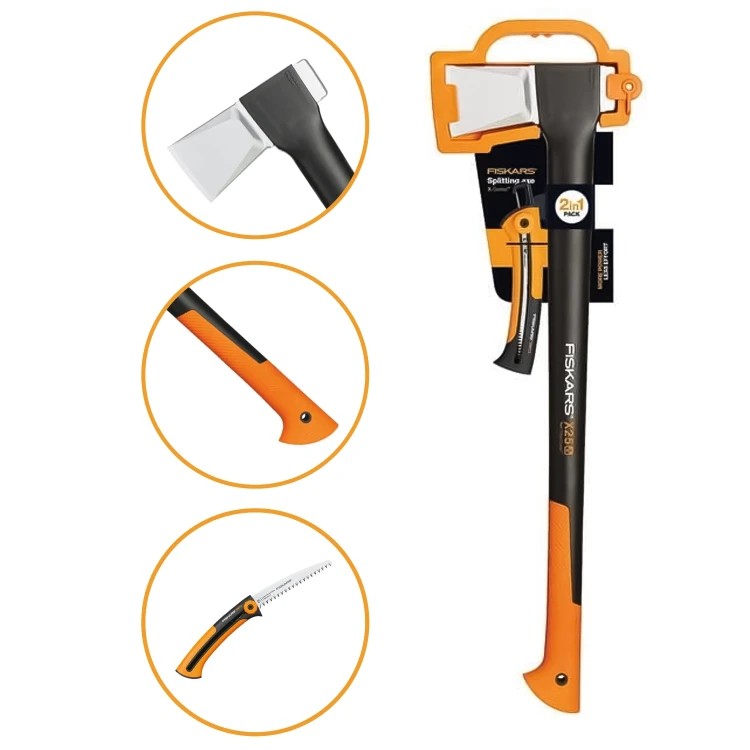 Siekiera Rozłupująca Fiskars X25-Xl + Piła Sw73.webp