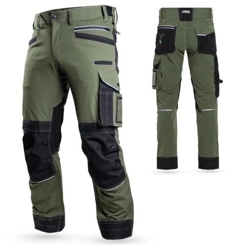 Spodnie Robocze Do Pasa Stretch Line Oliwka XXXL-60 Powermax S-79306