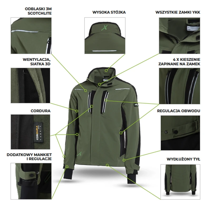 Bluza Stretch Line Oliwka Cechy Stalco.webp