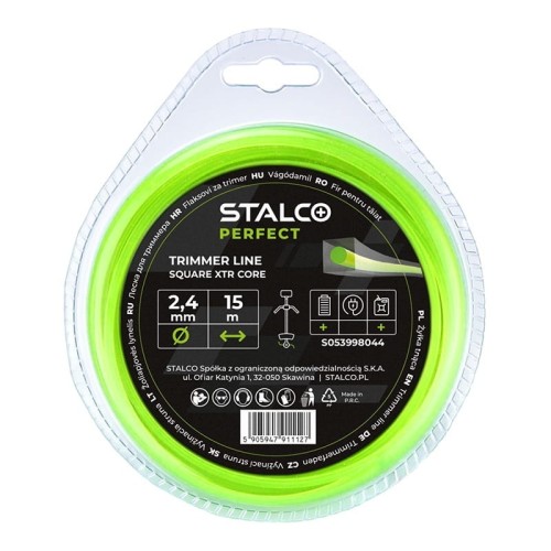 Żyłka tnąca kwadratowa Square XTR Core 2,4mm x 90m STALCO PERFECT S053998054