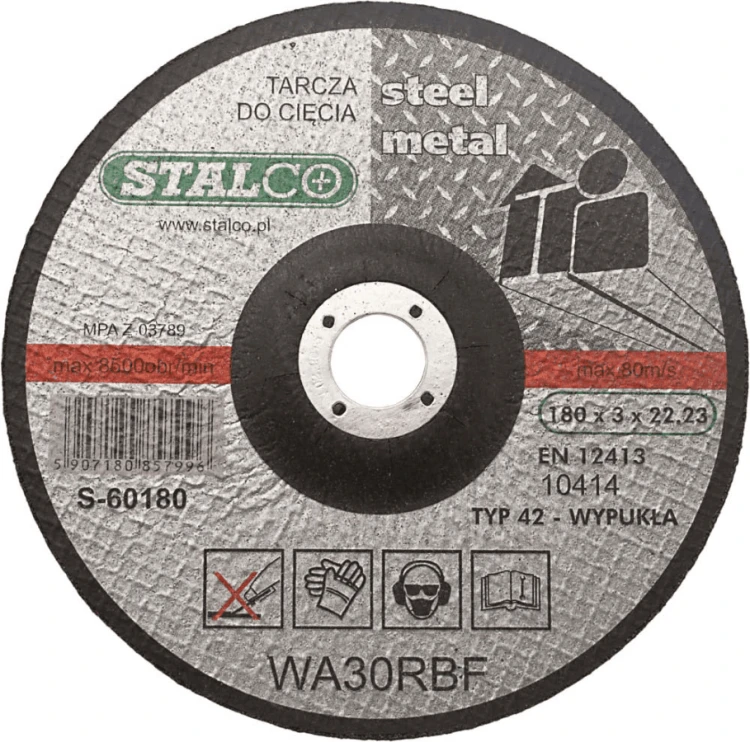 Tarcza Do Cięcia Metalu Wypukła 180 mm X3,0 Stalco Premium S-60180