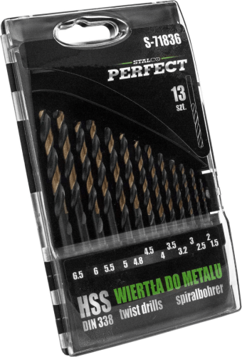 Wiertła Do Metalu Komplet HSS 13 Elementów Stalco Perfect S-71836